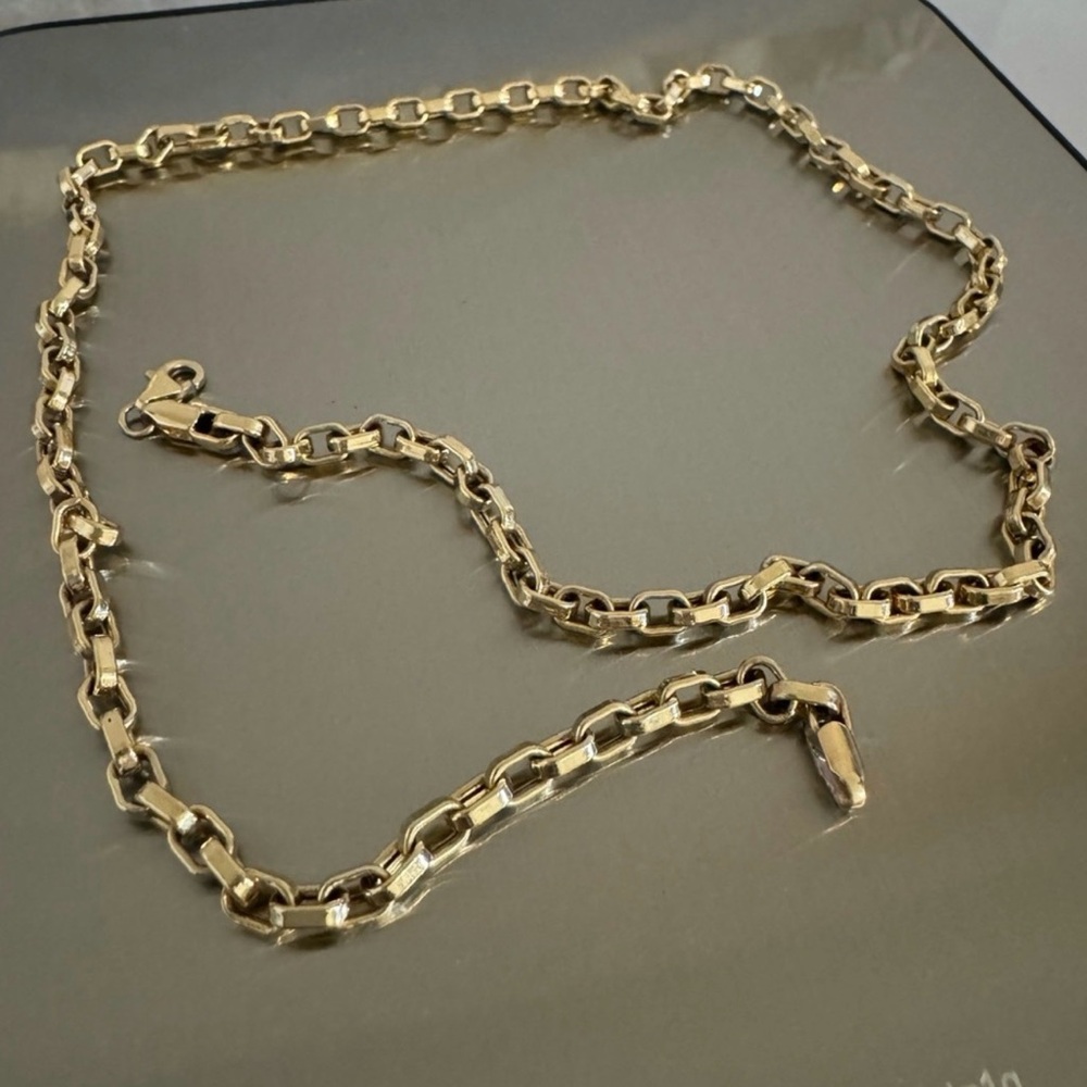 14k Yellow Gold Hollow Hermes H-Link Chain Chain 20” 3mm